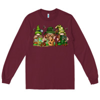 Burgundy camping gnomies Long Sleeve Tee - texasbilliewilder