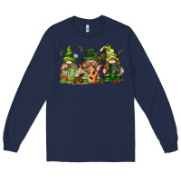 Navy camping gnomies Long Sleeve Tee - texasbilliewilder