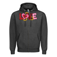 Charcoal Heather valentine's day love sunflowers Zipper Hoodie - RanaPortraitStore