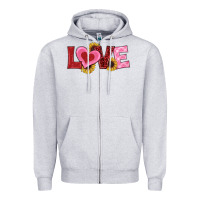 Heather Grey valentine's day love sunflowers Zipper Hoodie - RanaPortraitStore