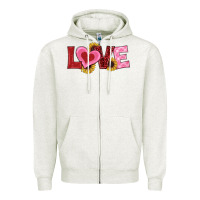Oatmeal Heather valentine's day love sunflowers Zipper Hoodie - RanaPortraitStore