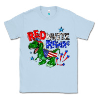 Dusty Blue red white rawr billie wilder Classic Tee - texasbilliewilder