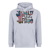Heather Grey wild and free Heavyweight Hoodie - CowhideDigitalArt