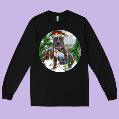 Long Sleeve Tee Pitbull And Farm