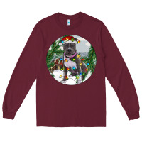 Burgundy Pitbull And Farm Long Sleeve Tee - RanaPortraitStore