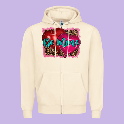 Valentine's Day Be Mine Zipper Hoodie Designed By Ranaportraitstore