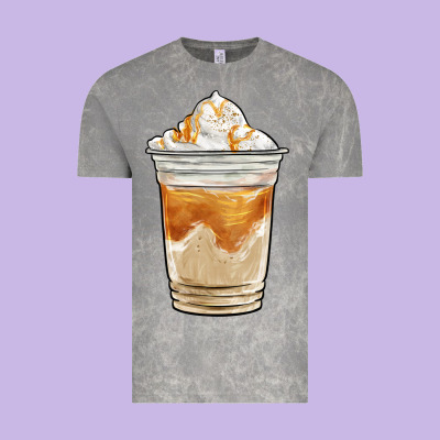 Iced Caramel Frappuccino Coffee Vintage Tee Designed By Barkaloodesign