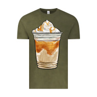 Vintage Olive iced caramel frappuccino coffee Vintage Tee - BarkalooDesign