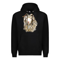Black Angora Goat Face Premium Hoodie - LillyAllenDesigns