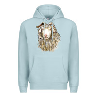 Blue Mist Angora Goat Face Premium Hoodie - LillyAllenDesigns