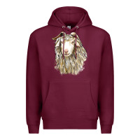 Burgundy Angora Goat Face Premium Hoodie - LillyAllenDesigns