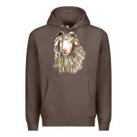 Coffee Angora Goat Face Premium Hoodie - LillyAllenDesigns