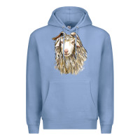 Colony Blue Angora Goat Face Premium Hoodie - LillyAllenDesigns
