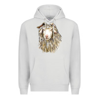 Dove Grey Angora Goat Face Premium Hoodie - LillyAllenDesigns