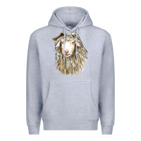 Heather Grey Angora Goat Face Premium Hoodie - LillyAllenDesigns