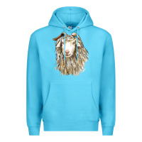 Ocean Blue Angora Goat Face Premium Hoodie - LillyAllenDesigns