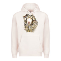Pale Pink Angora Goat Face Premium Hoodie - LillyAllenDesigns