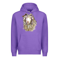 Purple Angora Goat Face Premium Hoodie - LillyAllenDesigns