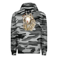 Slate Camo Angora Goat Face Premium Hoodie - LillyAllenDesigns