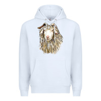 White Angora Goat Face Premium Hoodie - LillyAllenDesigns