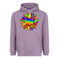 Lavender lgbtq color heart and sunflower Heavyweight Hoodie - HRA Design Shop