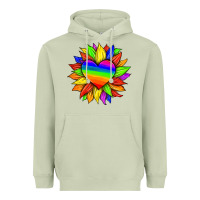 Matcha lgbtq color heart and sunflower Heavyweight Hoodie - HRA Design Shop