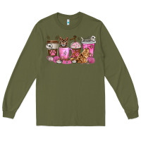 Army Green cat coffee cups Long Sleeve Tee - texasbilliewilder