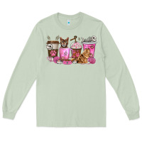 Matcha cat coffee cups Long Sleeve Tee - texasbilliewilder