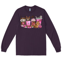 Plum cat coffee cups Long Sleeve Tee - texasbilliewilder