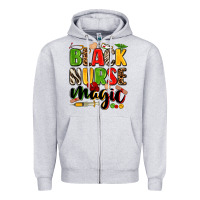 Heather Grey black nurse magic Zipper Hoodie - Zillion Design Studio