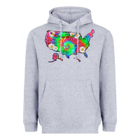 Heather Grey lgbtq america map Heavyweight Hoodie - HRA Design Shop