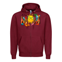 Burgundy summer mom Zipper Hoodie - texasbilliewilder