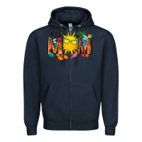 Navy summer mom Zipper Hoodie - texasbilliewilder