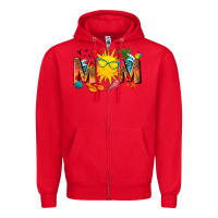 Red summer mom Zipper Hoodie - texasbilliewilder