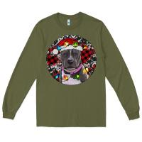 Army Green Pitbull And Buffalo Plaid Long Sleeve Tee - RanaPortraitStore