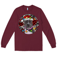 Burgundy Pitbull And Buffalo Plaid Long Sleeve Tee - RanaPortraitStore