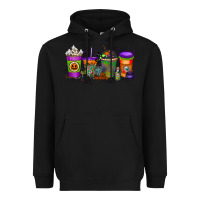 Black Halloween Coffee Drink Heavyweight Hoodie - RacoonDesign