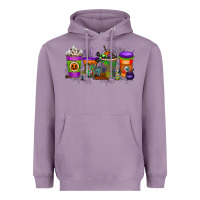 Lavender Halloween Coffee Drink Heavyweight Hoodie - RacoonDesign