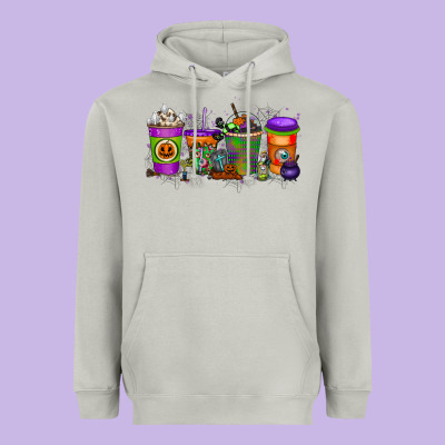 Halloween Coffee Drink Heavyweight Hoodie Designed By Racoondesign