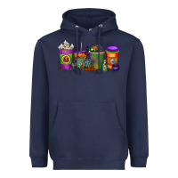 Navy Halloween Coffee Drink Heavyweight Hoodie - RacoonDesign