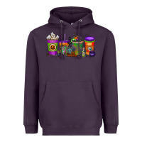 Plum Halloween Coffee Drink Heavyweight Hoodie - RacoonDesign