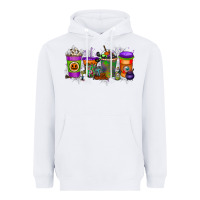 White Halloween Coffee Drink Heavyweight Hoodie - RacoonDesign
