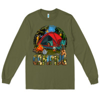 Army Green camping Long Sleeve Tee - texasbilliewilder