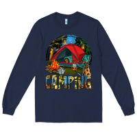 Navy camping Long Sleeve Tee - texasbilliewilder