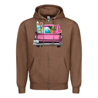 Chestnut summer pink truck beach Zipper Hoodie - texasbilliewilder