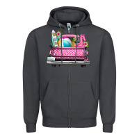 Smoke summer pink truck beach Zipper Hoodie - texasbilliewilder