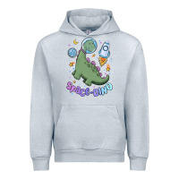 Heather Grey space dino Urban Hoodie - MaliasSmallBusiness