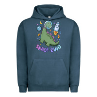 Pigment Midnight Navy space dino Urban Hoodie - MaliasSmallBusiness