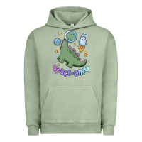 Pigment Oil Green space dino Urban Hoodie - MaliasSmallBusiness