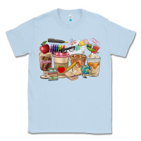 Dusty Blue Teacher Coffee Cups Classic Tee - FaDigitalArtStudio